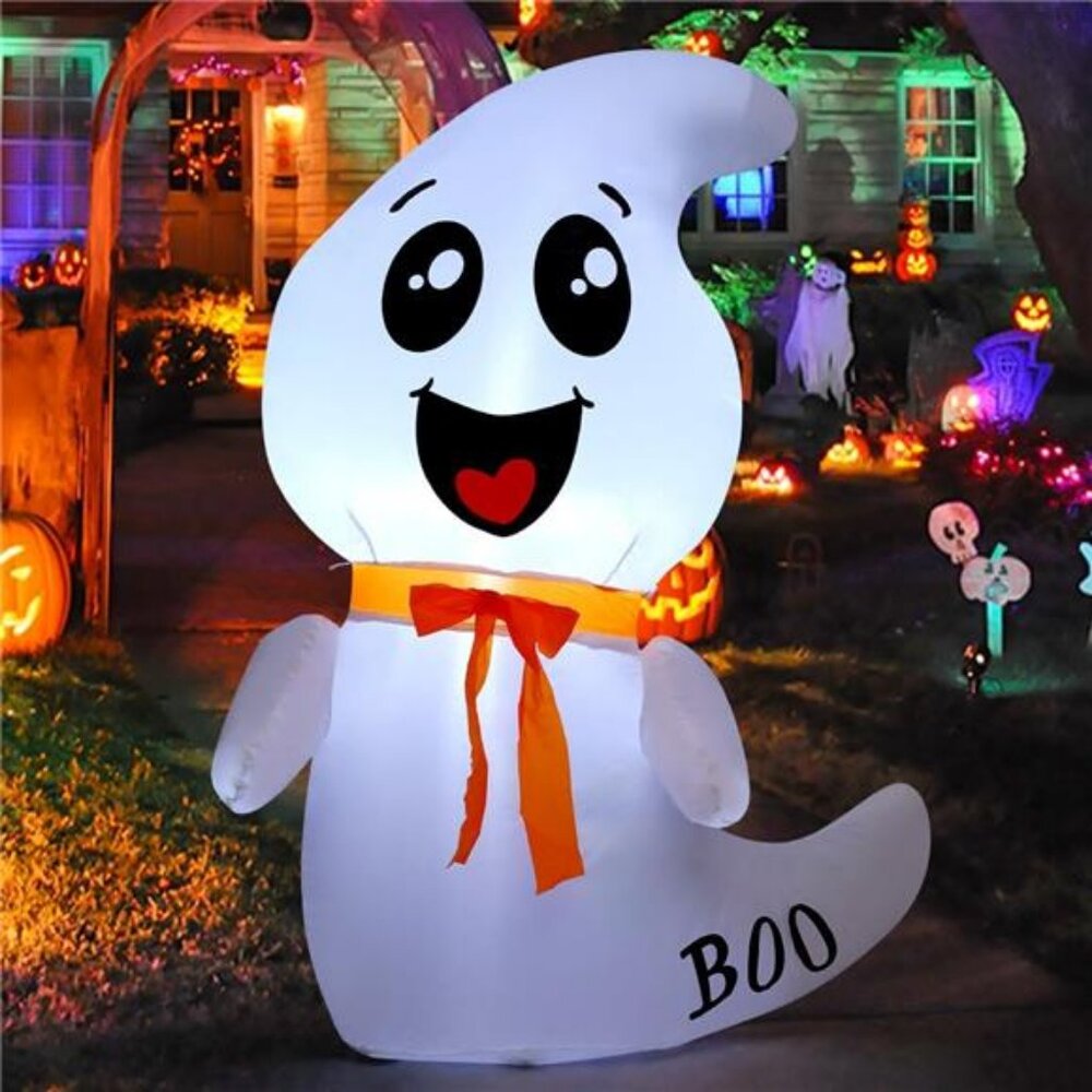 GOOSH 4 FT Halloween Inflatable Cute‎ Ghost Outdoor Decorations Blow Up Yard